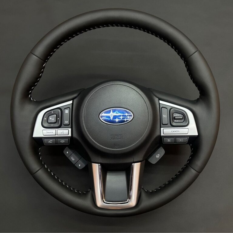 Перетяжка руля Subaru в натуральную кожу: преображение в каждой детали