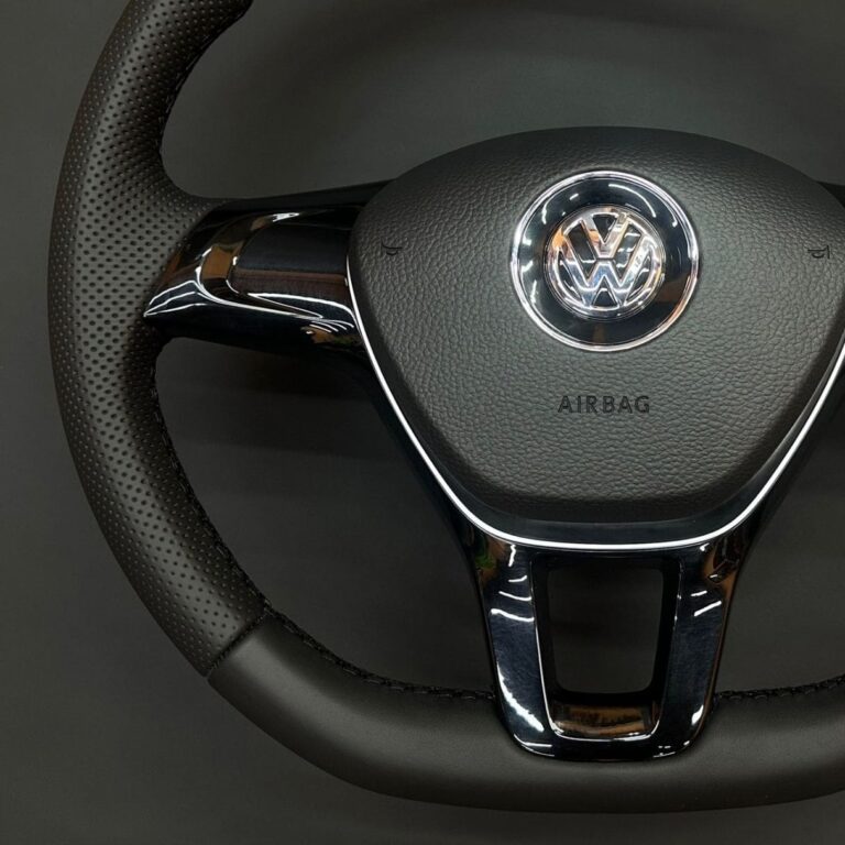Volkswagen: Перетяжка Руля в натуральную кожу — ДО и ПОСЛЕ (шов Макраме)