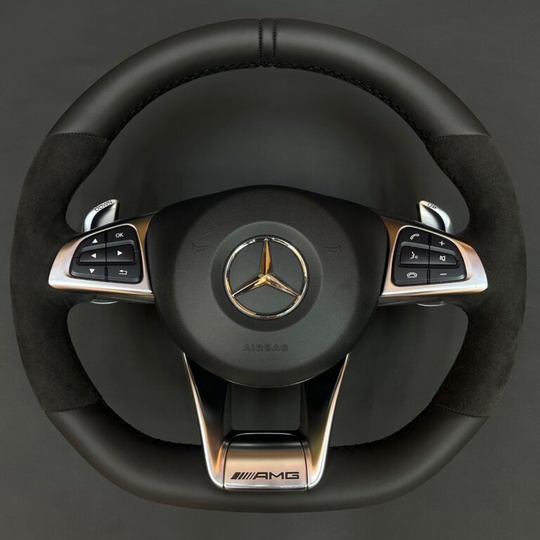 Перетяжка руля Mercedes: Натуральная кожа и вставки алькантары для премиального стиля