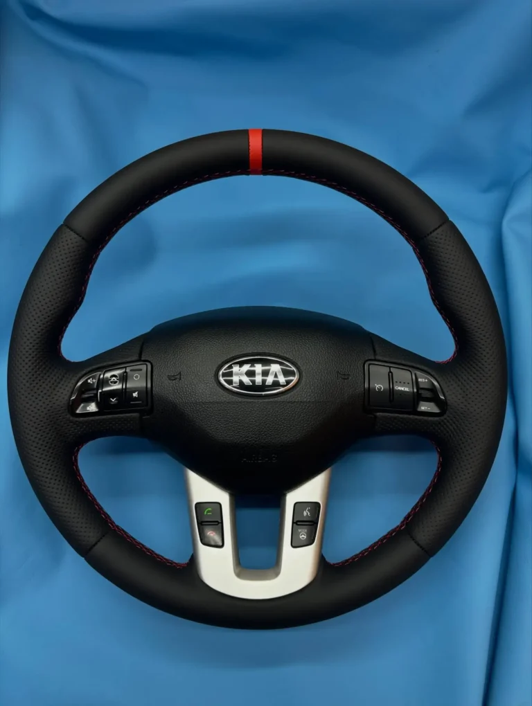 Перетяжка руля KIA в натуральную кожу с утолщением