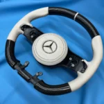 Руль Mercedes после перетяжки натуральной кожей с подушкой безопасности