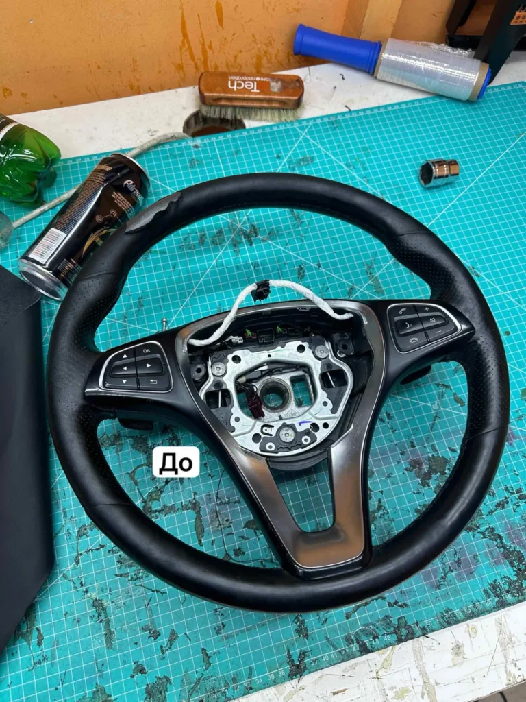 Руль Mercedes до перетяжки натуральной кожей